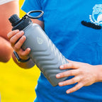 24oz Stainless Steel Insulated Water Bottle, 48H Ice Cold & 24H Hot, Leak-Proof Wide Mouth Lids (Straw & Spout), BPA-Free Bottles, Mens Water Bottle for Gym, Hiking, Travel - Grey