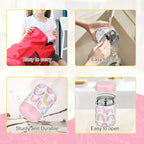 12oz Soup Thermo for Hot Food Kids Insulated Food Jar Wide Mouth Lunch Container Leak Proof Stainless Steel Vacuum Bento Box for School Office Travel Outdoors White-Rainbow