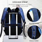 DUALSNG Travel Work Laptop Backpack With USB Charging Port Fits 15.6 15 14 13 Inch Laptop and Notebook Business Anti Theft College Computer Bag Back Pack for Women Men - Navy Blue