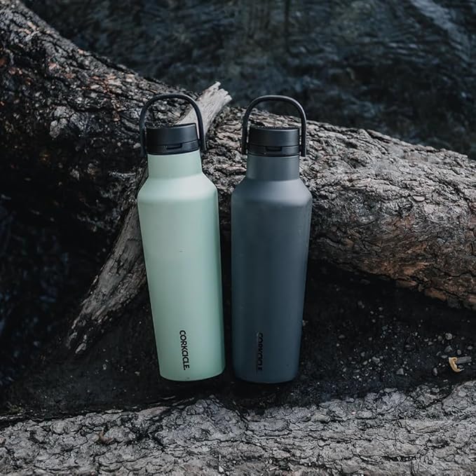 Corkcicle Classic Sport Canteen - Insulated Stainless Steel Water Bottle - Compact & Travel-Friendly - Durable - Dishwasher Safe - BPA Free - Non-Slip Silicone Base - 20 oz - Sage Mist