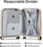 Hanke 24 Inch Expandable Checked Luggage Lightweight PC Hard Shell Luggage Suitcases with Wheels Travel Luggage Rolling Large Suitcase Travel Luggage Bag for Go to University.(Cuba Sand Pink)