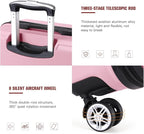 Kono 20'' Carry on Luggage Lightweight with Spinner Wheel TSA Lock Hardside Luggage Durable Small Carry on Suitcase Pink