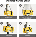 Large Waterproof Duffel Bag Roll-top Heavy Duty Dry Duffle Bags for Motorcycling, Rafting, Boating, SUP, Kayaking, Travel, 70L(Yellow)