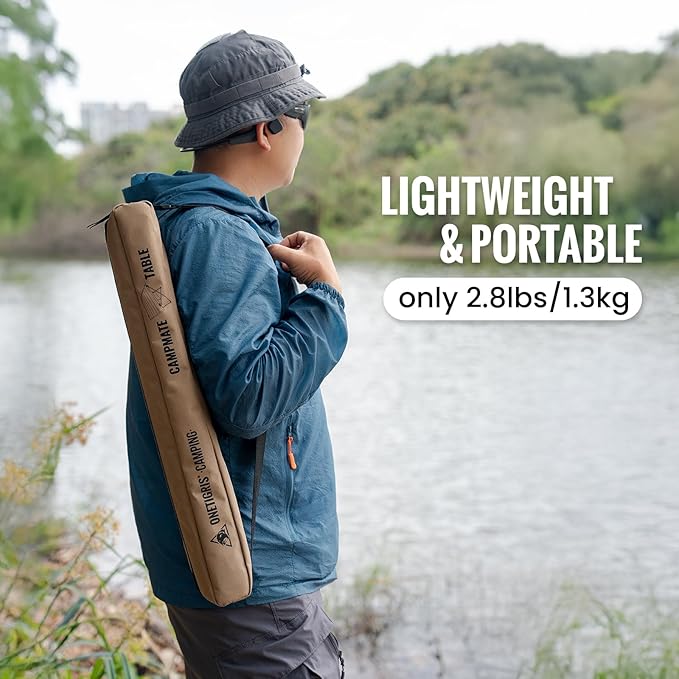 ONETIGRIS CAMPMATE Camping Table Foldable, Lightweight Portable Table Sturdy & Quick Setup, Holds Up to 66 lbs, Perfect for Camping, Hiking, Backpacking, Picnic, Beach, Travel