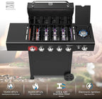 Kenmore BBQ Propane Gas Grill - 5 Burners with Side Burner & Searing Zone, 644 Sq. In. Stainless Steel Grill, 66,000 BTU, Ideal for Outdoor Cooking, Patio & Backyard, Black