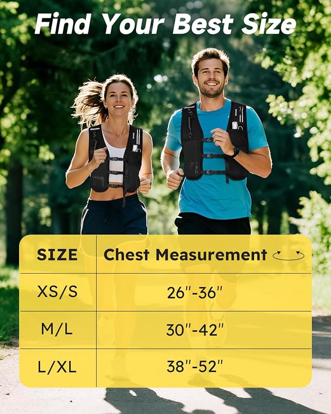 MOKURA Running Vest for Women Men, Adjustable Reflective Running Hydration Vest with 500mL Soft Flask and Phone Holder, Lightweight Water Bottle Vest for Marathon Trail, Hiking, Racing