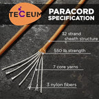 TECEUM 5/32" Paracord Rope 1000 – 1000ft / 200ft / 100ft / 50ft – Tactical Parachute Cord 4mm – 45+ Colors – Nylon String for Survival & Camping Gear – Stripe Cord for Survival – Utility Rope