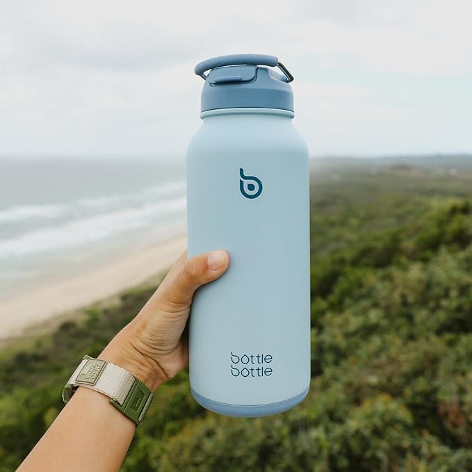 BOTTLE BOTTLE 32oz Insulated Water Bottle Stainless Steel Sport Water Bottle with Straw Dual-use Lid Design for Gym with Pill Box