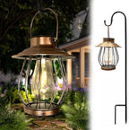 Solar Lanterns Outdoor Waterproof - Outdoor Hanging Lantern with Shepherds Hook, Christmas Halloween Housewarming Gifts for Women Mom Grandma, Lanterns Decorative Outdoor for Yard Patio Backyard Porch