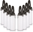 Volhoply Insulated Water Bottles Bulk 8 Pack,Not Suitable for Sublimation, 40 oz Stainless Steel Sports Bottle with Paracord Handle & Spout Lid, Double Walled Vacuum Metal Travel Flask(White,8 Set)