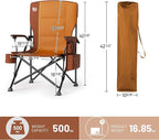 TIMBER RIDGE Oversized Folding Camping Chair High Back Heavy Duty for Adults Support up to 500lbs with Cup Holder, Side Pocket Cooler Bag