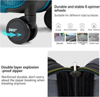 Hanke Expandable Hardshell Luggage Sets 3 piece Carry On Luggage with Wheels Suitcases Lightweight Checked Tsa Luggage Rolling Large Suitcase Travel Luggage Bag Woman Men 20/24/29 Inch(Caribbean Blue)