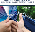 zzlamb Camping Blanket, Outdoor Lightweight Travel Blanket Puffy Portable Down Alternative, Windproof Warm Cloak with Snaps, Cozy Quilt Backpacking Picnic RV Plane Car Hammock Beach Climbing