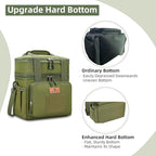 HSHRISH XLarge Expandable Tactical Lunch Box for Adults, Insulated Heavy Duty Lunch Pail, Leakproof Lunch Cooler for Men Work Outdoor Picnic Road Trip Camping, 36 Cans/22 L, Army Green