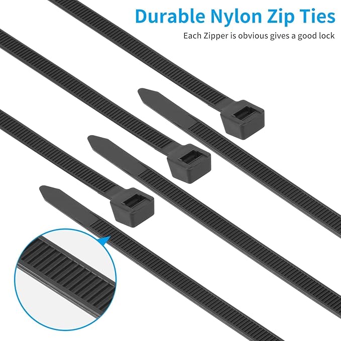 Armpow 36 inch Black Zip Ties Heavy Duty 40PCS, 200LBS Ultra Exclusive Strong Plastic Wire Ties, Large Cable Ties Extra Long Tie Wraps, Indoor and Outdoor UV Resistant
