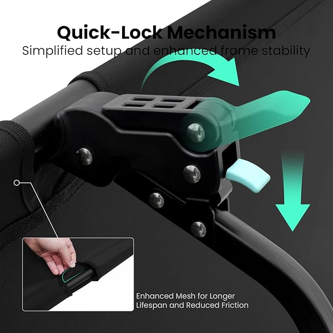 Portable Camping Cot, Sleeping Cots for Adults, Ultralight Backpacking Cot, Compact, Collapsible, Easy Set-Up, Supports 500lbs, Lightweight Camp Cot for Adults, Camping, Outdoors and Home