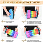 2 Pack Upgraded Collapsible Stool Folding Stool with Cushion,Retractable Folding Stool Max Load Capacity 400lbs, Portable Telescoping Stools for Camping Hiking Outdoor BBQ Fishing-Rainbow