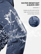 FREE SOLDIER Men's Outdoor Cargo Hiking Pants with Belt Lightweight Waterproof Quick Dry Tactical Pants Nylon Spandex