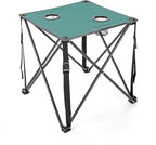 ARROWHEAD OUTDOOR 26” (66cm) Portable Camping Folding Table, 2 Cup Holders, Square, Carrying Case, Steel Frame, High-Grade 600D Canvas
