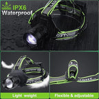 BUD K Rechargeable LED Headlamp, 1000 Lumens Super Bright Headlamp Flashlight with Motion Sensor, 8 Modes, 135°Adjustable, IPX7 Waterproof Head Lamp for Camping, Running, Climbing, Hiking