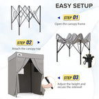 EAGLE PEAK Flex Compact 5x5 Pop-up Canopy Changing Room, Portable Privacy Dressing Room for Indoor Fashion Photoshoots, Camping, or Pool, Gray