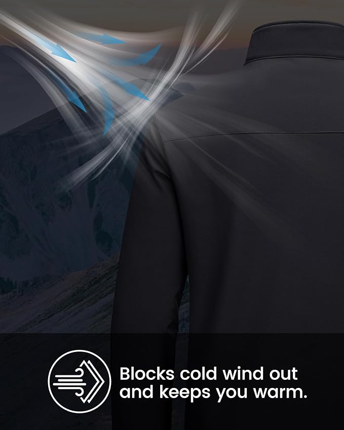 MAGCOMSEN Men's Fleece Lined Softshell Jacket Waterproof Windbreaker Rain Jacket for Tactical Hiking