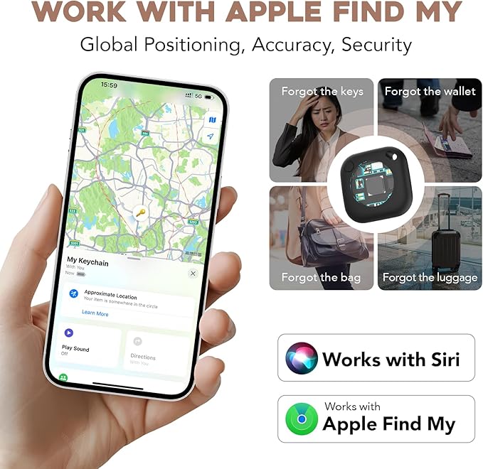 New Smart Tag Works with Find My App(iOS Only) Keys Finder and Item Locator. Ultra Slim, Lightweight