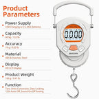 Fishing Scale Luggage Scale 132lb/60kg Digital Fish Scale, Fish Weight Scale with Backlit LCD Display, Luggage Weight Scale with 4 Units, 2 AAA Batteries, Hanging Scale for Fishermen Travelers