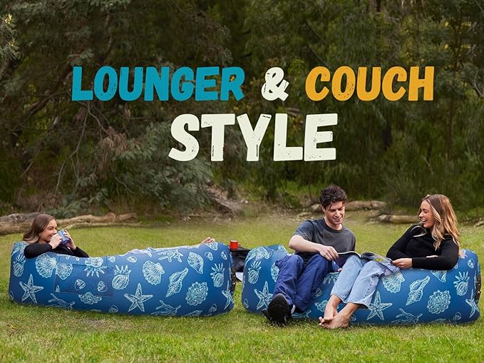 WEKAPO Inflatable Sun Lounger, Air Sofa, Hammock, Portable, Waterproof and Leak-Proof, Ideal for Backyard, Beach, Travel, Camping, Picnics and Music Festivals