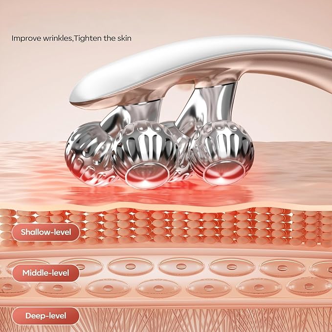 Doge&Vollar Facial Massager Face and Neck | Shaper & Slimmer for Women | Korean Skin Care | Lymphatic Contour Face Brush Face Roller Lymphatic Drainage | Rechargeable for Home & Travel Use