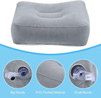 PATIKIL Travel Foot Rest Pillow, 2 Pack Inflatable Foot Rest Cushion Car Seat Footrest Leg Rest Pillow for Airplane Travel Office Home, Gray