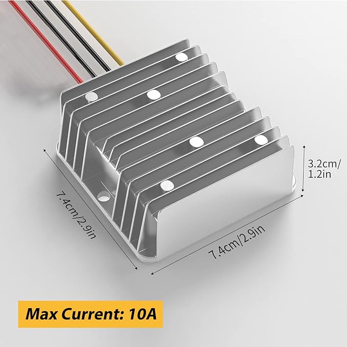 DC 24v to DC 12v Step Down 10A 120W Truck Car Power Supply Adapter Converter Reducer Regulator for Auto Truck Vehicle Boat Solar System etc.(DC15-40V Inputs)