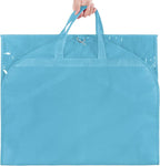 KEEGH Clear Garment Bags for Dance Costumes 40 inch Dance Garment Bags for Dancers Hanging Clothes for Closet Storage, with 4 Zipper Pockets for Dance Competitions, Ballet, Theatre, 6 Pack, Blue