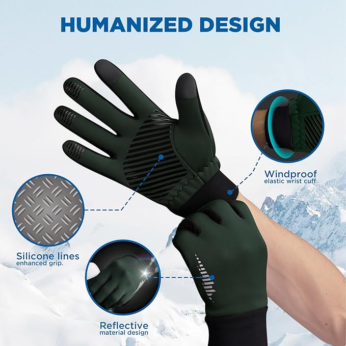 SIMARI Winter Gloves Women Men Ski Snow Gloves Liner Thermal Warm Touch Screen, Suit for Running, Cycling, Biking, Hiking, Driving, Walking, Typing, Freezer Work, Sports, Soccer, Shooting, Gaming 102