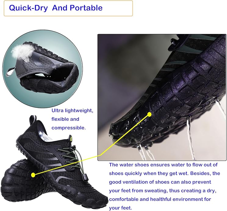 Water Shoes Mens Women Barefoot Shoes Quick Dry Aqua Outdoor Sports for Swim Pool Beach Surf Walk Water Yoga River Lake Hiking Kayaking