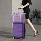 Kono Suitcase Set 3 Piece Luggage Set Expandable(only 28") Carry On Hardside Luggage with TSA Lock Spinner Wheels (Purple, 6 piece set)