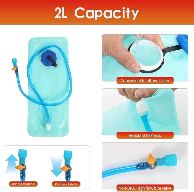 WOLT Hydration Backpack 18L Hiking Water Backpack with 2L Water Bladder for Men Women, Hydration Pack for Running Cycling Biking and Climbing