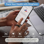 RingConn Gen 2, World’s First Smart Ring with Sleep Apnea Monitoring, No APP Subscription, 12-Day Battery Life, Stress/Heart Rate/Women's Health Tracker, Android & iOS Compatible (Black, Size 8)