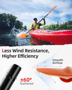 Abahub Adjustable Kayak Paddle 210-230 cm/ 230-250 cm Floating Kayaking Oars Boating Oars Canoeing Oars Black