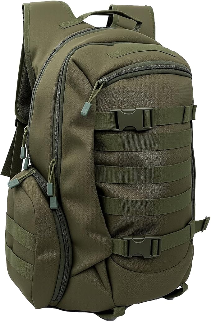 35L Tactical Backpack for Men, MOLLE Military Bug Out Bag, Waterproof Rucksack for Hiking with Hydration Port Army Green