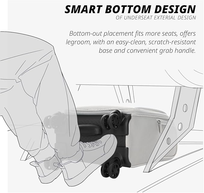 Verage Underseat Carry On Luggage with Spinner Wheels (Cloud Gray, 14.5-Inch Plus Underseat Pro)