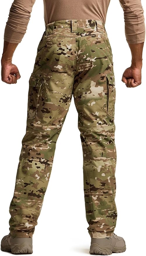 CQR Men's Tactical Pants, Water Resistant Ripstop Cargo Pants, Lightweight EDC Work Hiking Pants, Outdoor Apparel