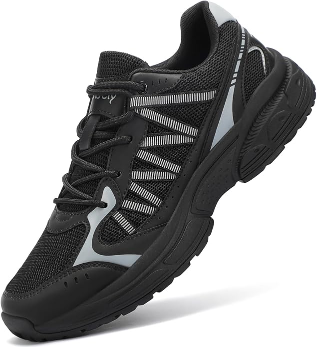 Kricely Men's Trail Running Shoes Non Slip Hiking Shoes Tennis Shoes Fashion Sneakers Workout Footwear