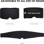 FRESHME Sleep Mask Blackout - Handmade Cotton Sleep Mask for Women Men Eye Mask for Sleeping Black Soft Eye Cover for Sleeping with Adjustable Veclro Breathable Eye Blindfold for Night Nap Travel