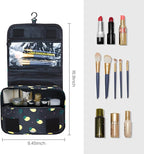 Lcsmaokin Large Capacity Toiletry Bag Travel Bag with Hanging Hook for Men and Women Waterproof Travel Cosmetic Bag Bathroom Storage Bag for Brushes Set,Full-Sized Shampoo,Accessories-Grey Lemon