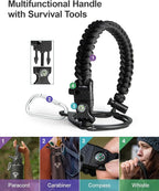 40oz Insulated Water Bottle,Stainless Steel Vacuum Water Bottle, BPA-Free & Leakproof -with Paracord Handle,Strap,Straw Spout Lids,Large Water Jug for Gym Sports