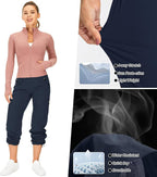 Womens Hiking Pants Quick Dry UPF 50 Lightweight Travel Golf Cargo Safari Pants Zipper Pockets