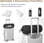 Small Shredded Memory Foam Pillow, Camping Pillow Travel Pillow - Compressible Medium Firm, Breathable Cover, Ideal Backpacking Hiking, Airplane and Car (Off-White, M)