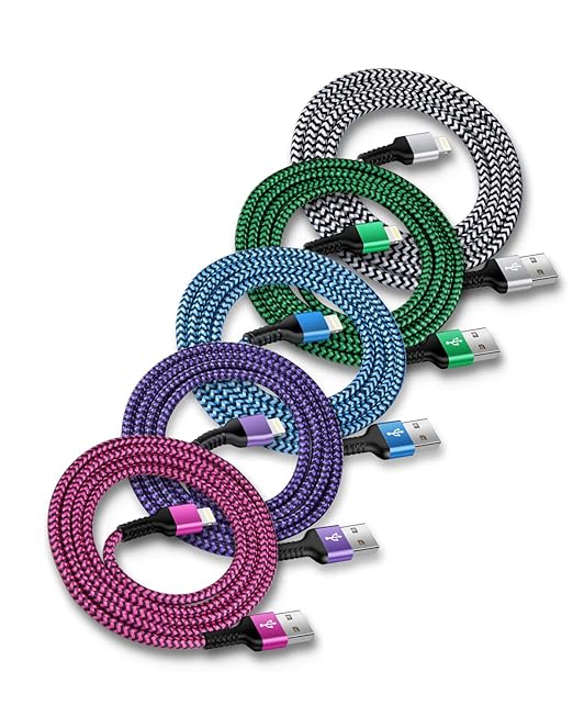 Lightning Charger-3Ft, 5Pack USB A to Lightning Cable for iPhone 14 Pro Max 14Pro 14 13 13Pro 12 Max 12Pro 11 Mini 11Pro SE X XR XS 8 Plus 7 6 6s, Apple Certified Phone Charging iPad AirPods Cord Wire