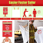 Fire Blanket For Home And Kitchen Fire Suppression Blanket Fire Blankets Emergency For Home Survival Fireproof Fiberglass Fire Safety Blanket RV Grill Fireplace Car Camping Hook Whistle 40"x40" 5 Pack